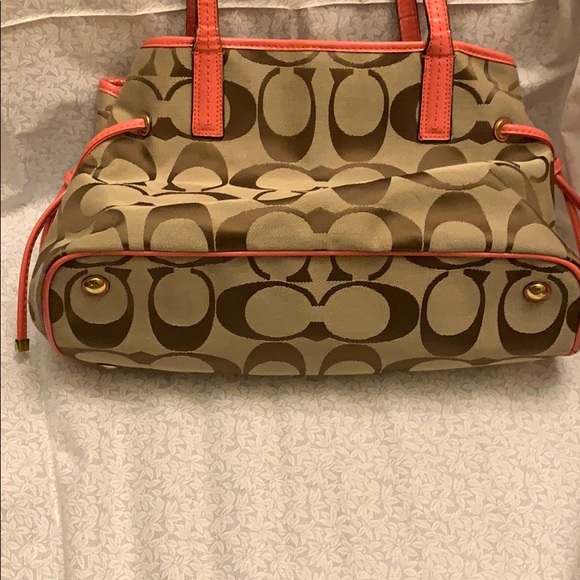 Coach purse- brown, pink, orange and white - Picture 2 of 3